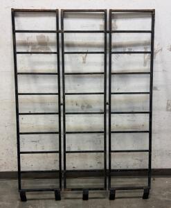 Folding Metal Ramps, 3 Sections, Black, 66&rdquo; Unfolded Length