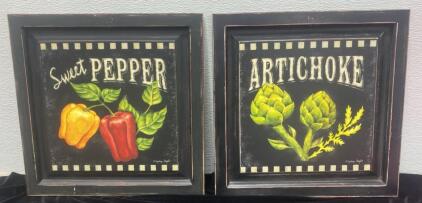 Home Decor/ Hanging Sweet Pepper and Artichoke-16.5x16.5