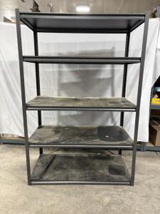Black Metal Shelving Unit, 5 Shelves, 48" W x 24" D x 72" H