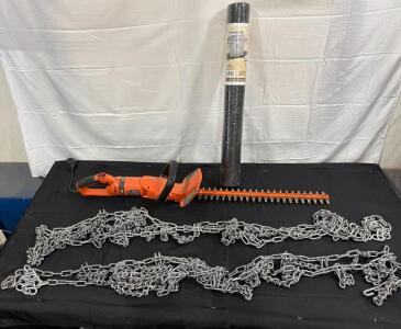 Black+Decker HH2455 Type 3 Hedge Trimmer, 24" Blade, 2800 SPM, Tire Chains, Grill Splatter Mat.