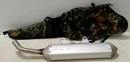 Genuine KTM OEM Motorcycle Exhaust Muffler (Part#55505083100.) Nimrod "Guide Pack" Soft Rifle case (35".)