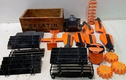 (LOT Of) Stock KTM Motorcycle Accessories. (6) Hand Guards.(6) Radiator Guards. (3) Emergency Road Flares (2 Tested Working, 1 Had Dead Battery. Fork Guard. +More.