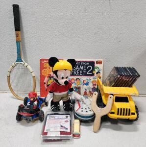 (1) Carrera RC Mario Kart Mach 8 Mario Remote-Controlled Car (1) Disney's Talk 'n Skate Mickey Remote Control Toy (1) Hot Wheels Star Wars Millennium Falcon Carship Toy (1) Toy State Caterpillar (CAT) Plastic Dump Truck And More