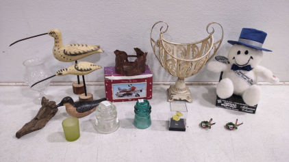 (1) Tickle Tickle Wiggle Wiggle Millennium Limited Edition Collectable Doll, (1) Mounted Orange-Barred Sulphur Butterfly (Phoebis Philea) Specimen in a Display Case, (1) Vintage Aqua or Teal Glass Hemingray Insulator, & Much More!!!