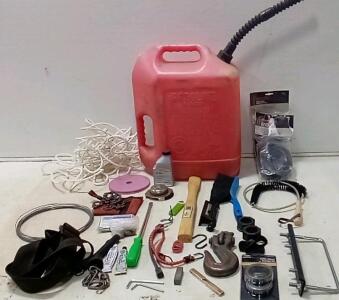 6 Gallon Blitz Gas Can. Stihl 2Cycle Engine Oil Mix. Buchanan Split Flex Tubing 7'.) (2) Steel Grinding Blades. + More.