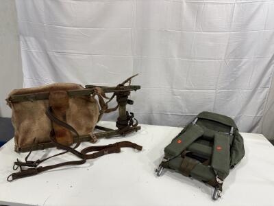 Himalayan Industries External Frame Backpack, Everest 1983 Patch, And Antique Backpack