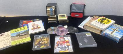 PlayStation 2/3 Games ( Skyrim-NCAA Football 2004. - Genji ) 8 Track Tapes - CD&rsquo;s - Books