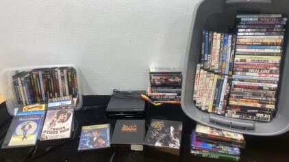 150 DVDs and Magnavox DVD Player (Powers On) - Clint Eastwood Collection / God Fater Collection and More