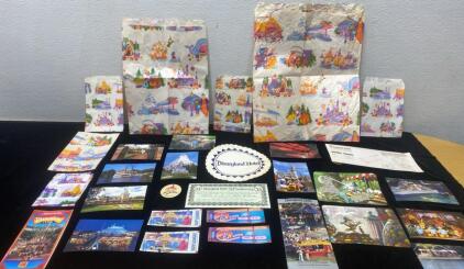 Vintage Disneyland Memorabilia - Postcards - Souvenir Bags - Pin - Tickets and More