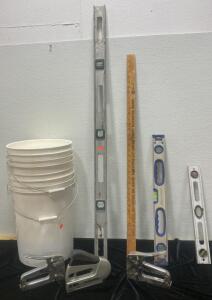 (2) 5 Gallon Buckets / 4ft Level / 2ft Level / 18&rdquo; Level / (3) Staple Guns