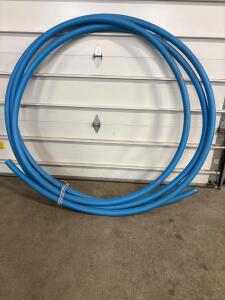 Flexible Blue Plastic Pipe, HDPE, 2" Diameter, 25' Length, Blue