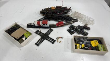 Old Assortment Of Lima Model Train Pieces Track , Engine , Woody Wagon , Switches & Accessories