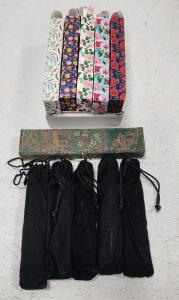 (1) Vintage Miniature Oriental Sword Cloisonne Letter Opener (1) B & H Knight Hawk Pens W/Bling 5 Pk-Floral