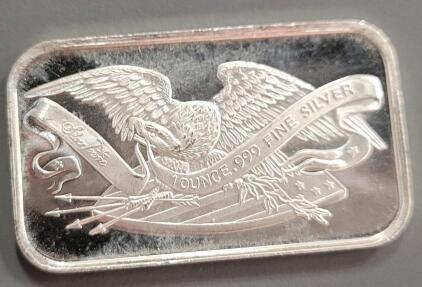SilverTowne 1 Ounce .999 Fine Silver Bar with Eagle Design