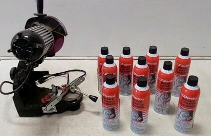 Oregon Chainsaw Sharpener (Turns On.) (10) Denco Brake Cleaner Cans [New.]