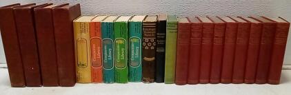 LOT Of Old Hardback Books. (9) The Works Of Mark Twain. (5) Companion Library (2 Books In 1.) (2) Zane Grey Books. (1) William Thackeray.