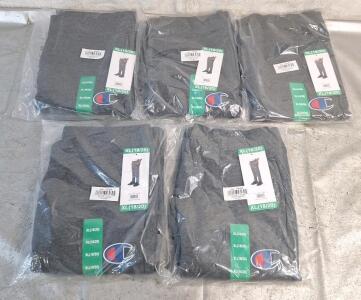 (5) Pair Of Champion Youth Boy's Jogger Sweatpants, Granite Heather, XL (18/20)<br/>
