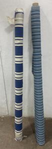 (2) Rolls of Fabric - 57&rdquo; - Blue and White Shades