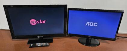 UpStar 24" TV w/ Remote & AOC 22" Monitor