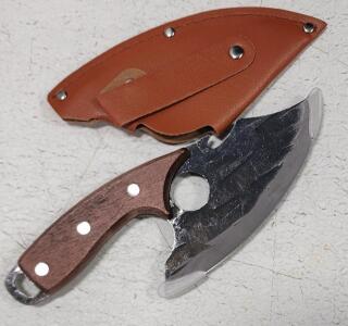 (1) Fixed Blade Boning Knife With Wood Handle And Sheath