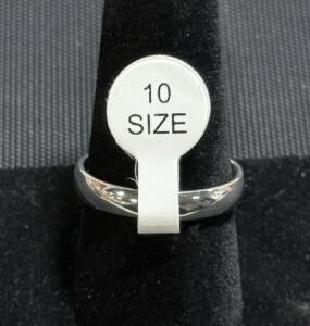 (1) Size 10 Silver Ring Stamped S925- Unable To Verify
