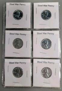 1943 Steel War Penny Collection, Lincoln Wheat Penny, 6 Coins, U.S. Mint