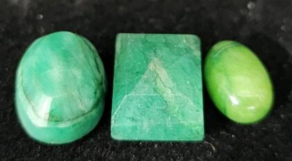 (3) Various Cut Brazilian Emerald Gemstones
