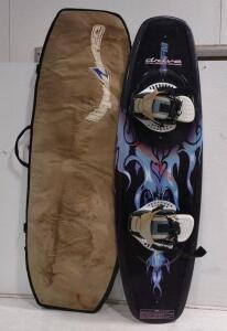 Vintage Hyperlite Project 142 Wakeboard w/ Bindings & Liquid Force Wakeboard Carrier Bag