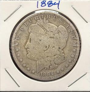 1884 Morgan Dollar, Philadelphia Mint, Silver Coin