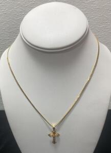Gold Cross Necklace Stamped 14K - Unable To Verify Authentication