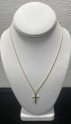 Gold Cross Necklace Stamped 14K - Unable To Verify Authentication
