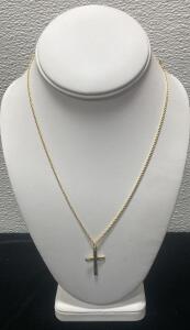 Gold Cross Necklace Stamped 14K - Unable To Verify Authentication