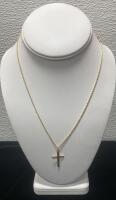 Gold Cross Necklace Stamped 14K - Unable To Verify Authentication