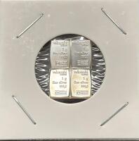 (4) Valcambi Suisse 1g Fine Silver Bars, 999.0 Purity, Swiss Made