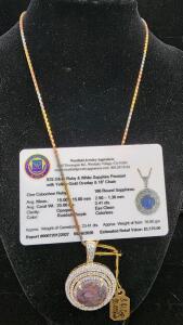 (1) .925 Silver Ruby And White Sapphire Pendant With Yellow Gold Overlay W/ Appraiser Card