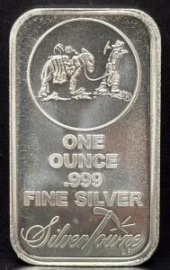 SilverTowne 1 oz .999 Fine Silver Bullion Bar - Prospector with Donkey Design