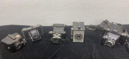 Vintage Cameras (5). - Vest/Ansco/Kodak/Wirgin