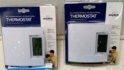 (2) Aube Digital/Programmable Thermostats. (2) 50' Coax Cables. (3) 25' Cat5 Cables.(4) Patch Cables.