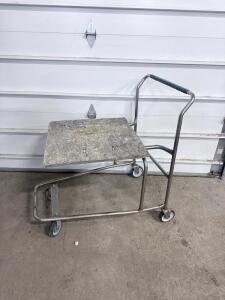 Industrial Metal Utility Cart with Plywood Platform, 36"x24"x34", 500 lbs Capacity
