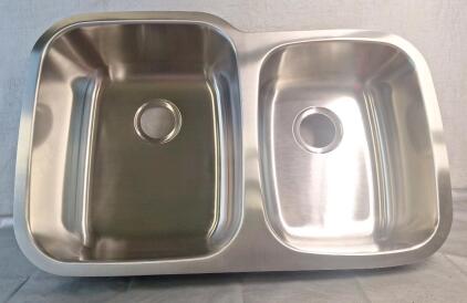 (1) Stainless Steel 60/40 Double Bowl Kitchen Sink