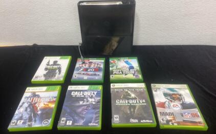 Xbox ( No Cords -Unable to Test ) and Xbox Games (7) Call of Duty Ghosts and Modern Warfare and More