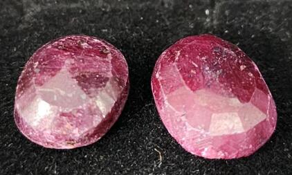(2) Enhanced Madagascar Faceted Ruby Gemstones