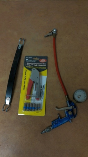 New Coaxial Compression Tool, Air Hose Tire Pump Attachment, Auto Battery Carry Handle