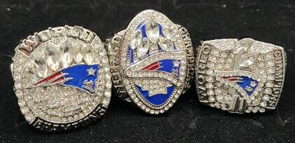 (3) Size 11 New England Patriots Super Bowl Championship Fan Rings