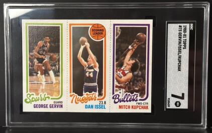 1980-81 Topps Basketball Card, Gervin/Issel/Kupchak, SGC 7 NM