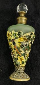 5" Tall Vintage Bejeweled Dragonfly Perfume Bottle