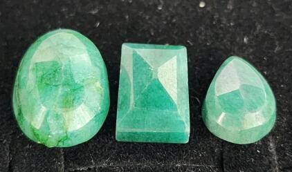 (3) Various Cut Brazilian Emerald Gemstones