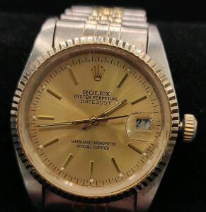 (1) Rolex Datejust Reference 16013 In Two-Tone