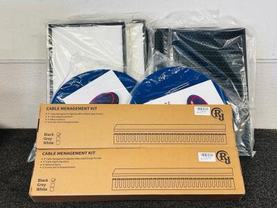 (2) Cable Management Kits, (2) Swivel Seats With Blue Covers, and (4) Pack 5000 True Filters