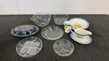 Vintage Krys-tol Kitchenware, Floral Design, Glass & Ceramic, 10 Pieces